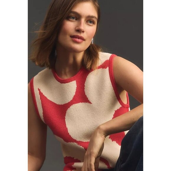 NWT Marimekko Tilma Unikko Sweater Vest Size M Anthropologie - Picture 2 of 7